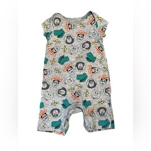 Disney Pixar Toy Story Baby Romper Size 24M Gray All-Over Print